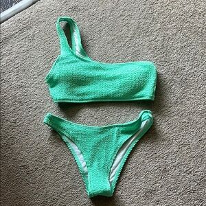 Green One-Shoulder Bikini Set